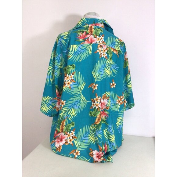 Hawaiian Shirt Tropical Bright Colors Mens 4XL - Picture 3 of 9